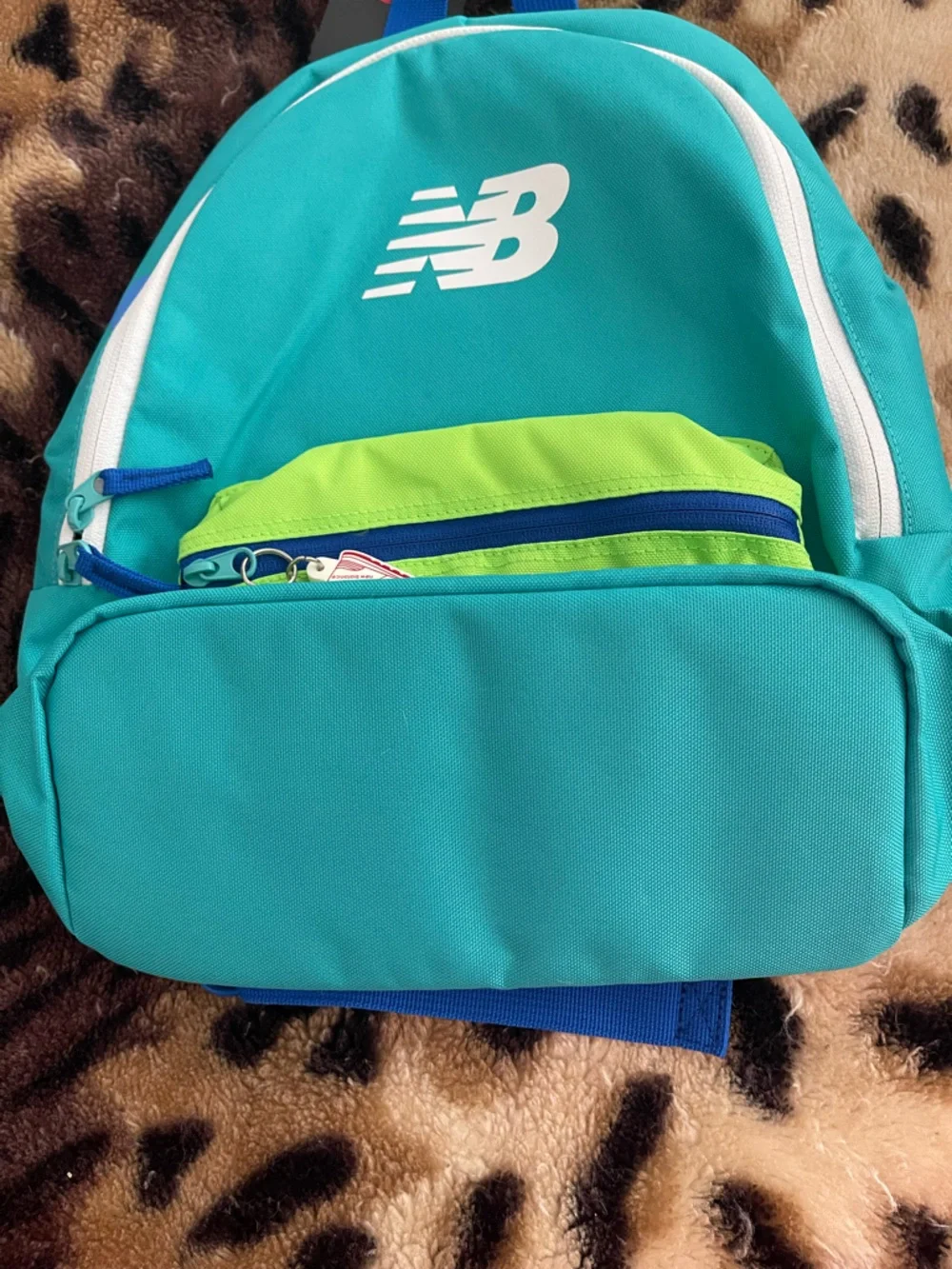 New Balance Teal & Neon Green Mini Backpack with White Logo